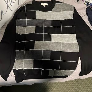 Mens 3x acrylic wool color block sweater